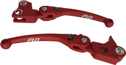 Flo MX Style Adjustable Cable Clutch Brake Lever Set Red