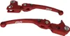 Flo MX Style Adjustable Cable Clutch Brake Lever Set Red
