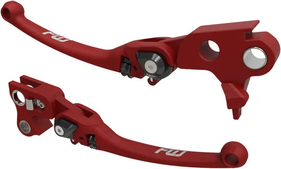 Flo MX Style Adjustable Hydraulic Clutch Brake Lever Set Red