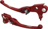 Flo MX Style Adjustable Hydraulic Clutch Brake Lever Set Red