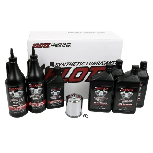 Klotz Premium Engine Oil Service Kit w Chrome Filter 20W50 4qt