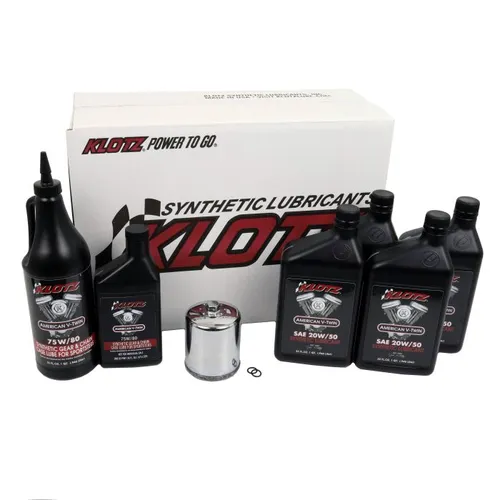 Klotz Premium Engine Oil Service Kit w Chrome Filter 20W50 4qt