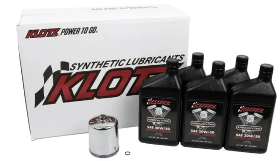Klotz Engine Oil Change Kit w Chrome Filter 20W50 5qt