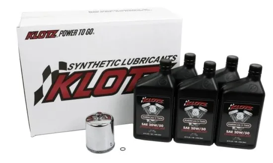 Klotz Engine Oil Change Kit w Chrome Filter 20W50 5qt