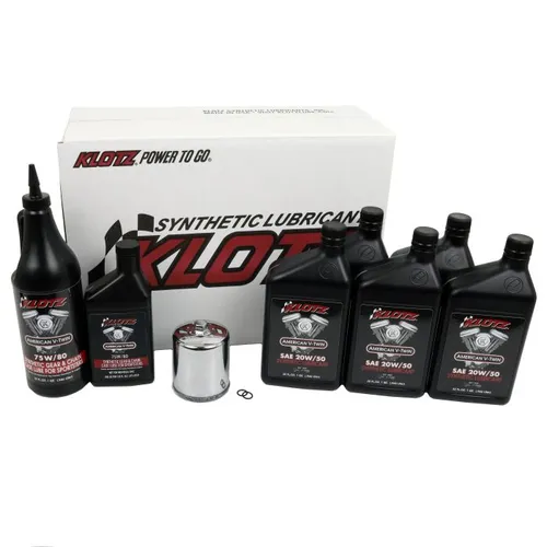 Klotz Premium Engine Oil Service Kit w Chrome Filter 20W50 5qt