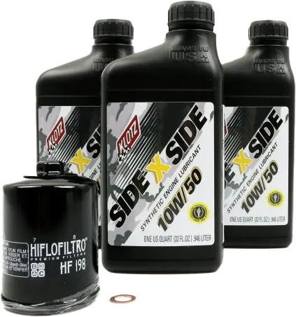 Klotz Engine Oil Change Kit w Black Filter 10W50 3qt