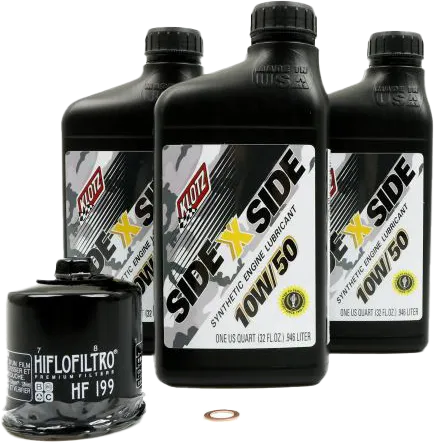 Klotz Engine Oil Change Kit w Black Filter 10W50 3qt