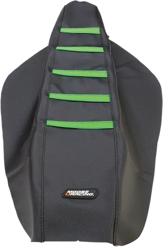 Moose Black Green Rubber High Tract Ribbed Seat Cover For Kawasaki