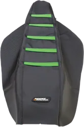 Moose Black Green Rubber High Tract Ribbed Seat Cover For Kawasaki