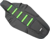 Moose Black Green Rubber High Trac Ribbed Seat Cover For Kawasaki KX450F