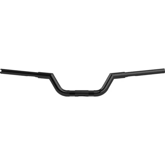 LA Choppers 1.25in Polished Black Valley Handlebar 4in Rise