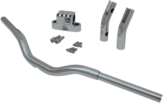 LA Choppers 1.25in Chrome Kage Fighter Handlebar w Pullback Riser 9in Rise