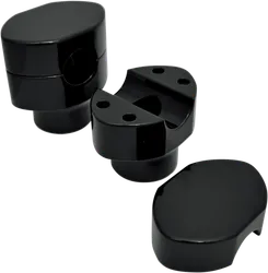 LA Choppers 1.5in Black Hefty Handlebar Riser Clamp Set