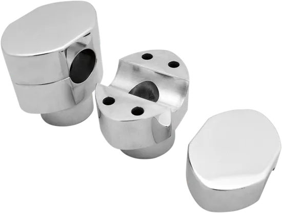 LA Choppers 1.5in Chrome Handlebar Riser Clamp Set