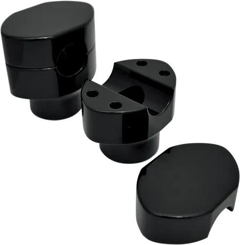 LA Choppers 1.5in Black Handlebar Riser Clamp Set