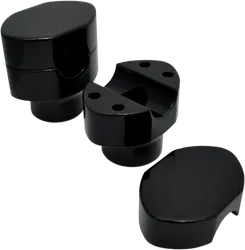 LA Choppers 1.5in Black Paughco Handlebar Riser Clamp Set