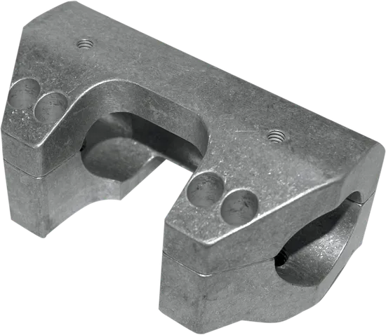 LA Choppers 1in Raw Aluminum Handlebar Riser Clamp Set 1