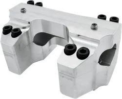 LA Choppers 1in Raw Aluminum Handlebar Riser Clamp Set