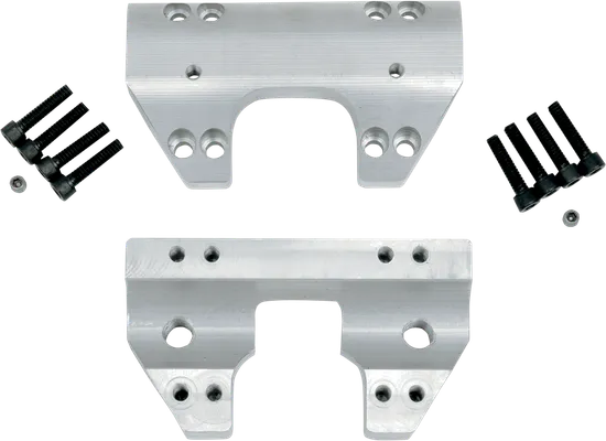 LA Choppers 1.25in Raw Aluminum Handlebar Riser Clamp Set