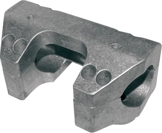 LA Choppers 1.25in Raw Aluminum Handlebar Riser Clamp Set