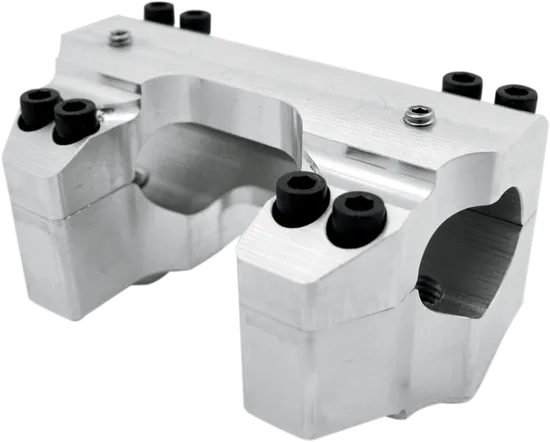 LA Choppers 1.25in Raw Aluminum Handlebar Riser Clamp Set