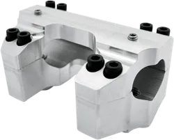 LA Choppers 1.25in Raw Aluminum Handlebar Riser Clamp Set