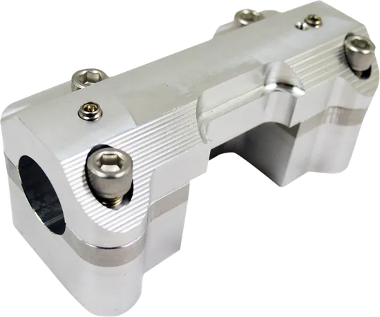 LA Choppers 1.25in Raw Aluminum Handlebar Riser Clamp Set 1