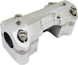 LA Choppers 1.25in Raw Aluminum Handlebar Riser Clamp Set