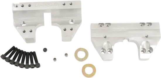 LA Choppers 1.25in Raw Aluminum Handlebar Riser Clamp Set