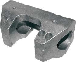 LA Choppers 1.5in Raw Aluminum Handlebar Riser Clamp Set