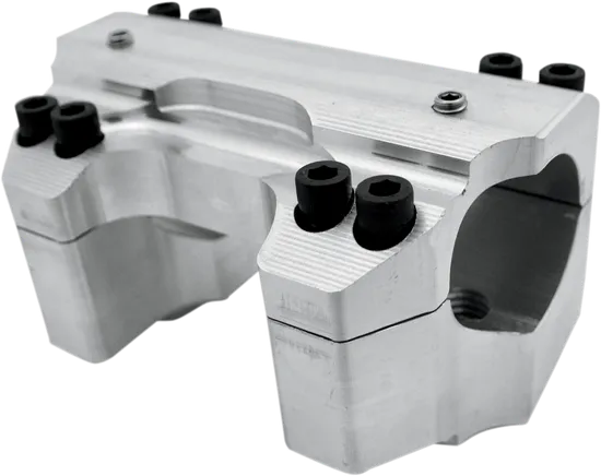 LA Choppers 1.5in Raw Aluminum Handlebar Riser Clamp Set 1
