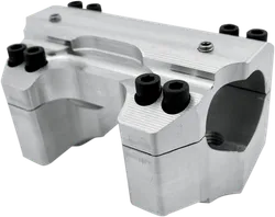 LA Choppers 1.5in Raw Aluminum Handlebar Riser Clamp Set