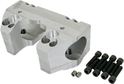 LA Choppers 1.5in Raw Aluminum Handlebar Riser Clamp Set