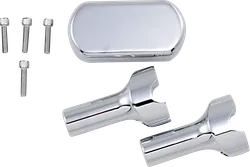 LA Choppers 4in Chrome Solid Straight Handlebar Riser and Top Clamp Kit