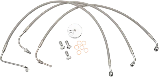 LA Choppers SS Front Brake Line Kit use w 12-14in Ape Hangers