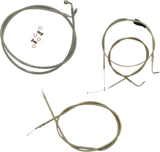 LA Chopper Std SS 12-14in Ape Hanger Controls Kit wo ABS