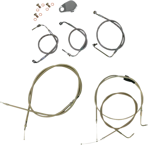 LA Chopper Std SS 12-14in Ape Hanger Controls Kit wo ABS