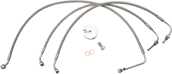 LA Choppers SS Front Brake Line Kit use w Mini Ape Hangers wo ABS