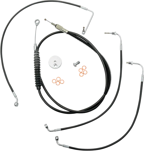 LA Chopper STD Black 15-17in Handlebar Controls Kit wo ABS