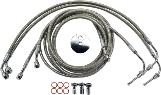 LA Choppers SS Front Brake Line Kit use w 18-20in Ape Hangers w ABS