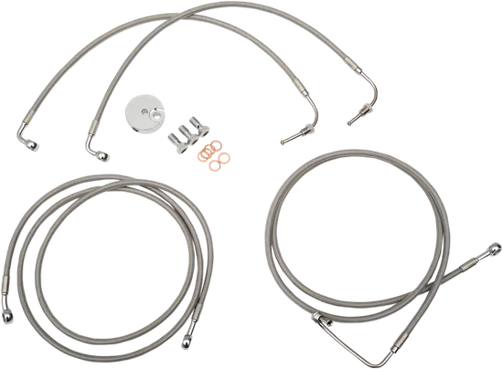 LA Choppers SS Front Brake Line Kit use w 18-20in Ape Hangers w ABS