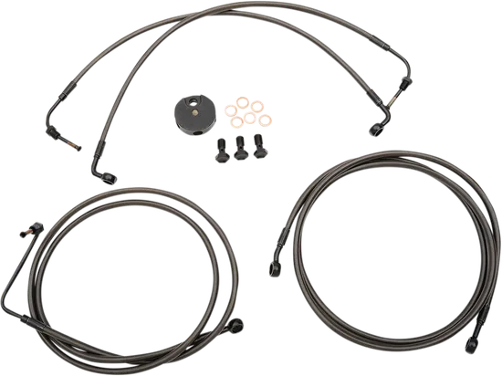 LA Choppers Midnight Brake Line Kit use w 12-14in Ape Hangers w ABS