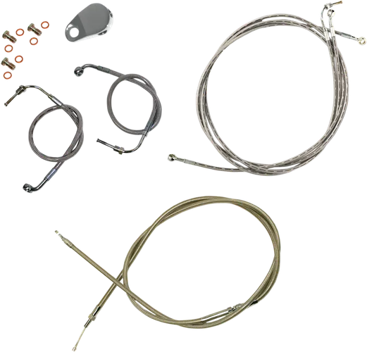 LA Chopper Std SS 12-14in Ape Hanger Controls Kit w ABS