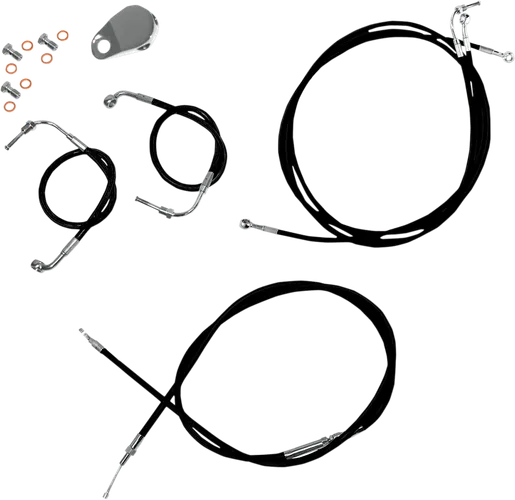 LA Chopper STD Black 12-14in Handlebar Controls Kit w ABS