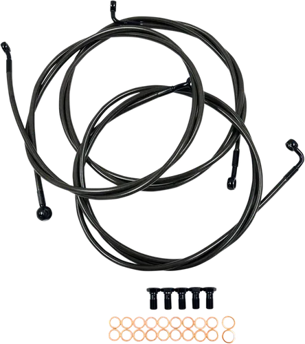 LA Choppers Midnight Brake Line Kit use w 15-17in Ape Hangers w ABS