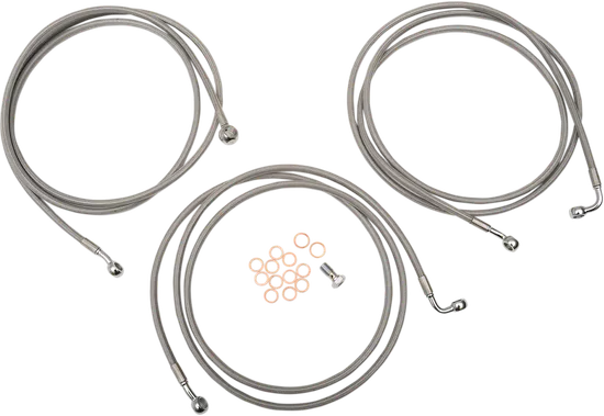 LA Choppers SS Front Brake Line Kit use w 18-20in Ape Hangers w ABS