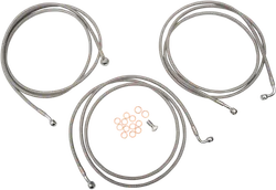 LA Choppers SS Front Brake Line Kit use w 18-20in Ape Hangers w ABS