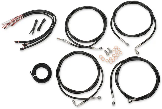 LA Chopper Mini Ape Hanger Black Handlebar Controls Kit 1