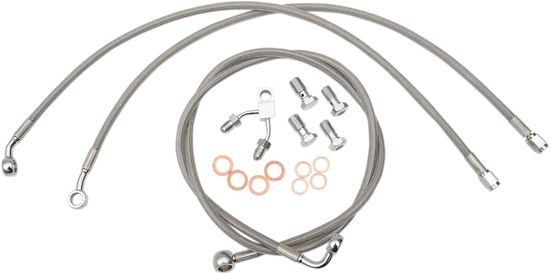 LA Choppers SS Front Brake Line Kit use w 15-17in Ape Hangers w ABS