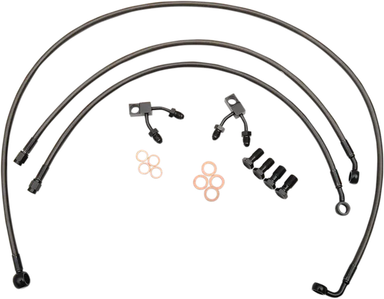 LA Choppers Midnight Brake Line Kit use w 18-20in Ape Hangers w ABS